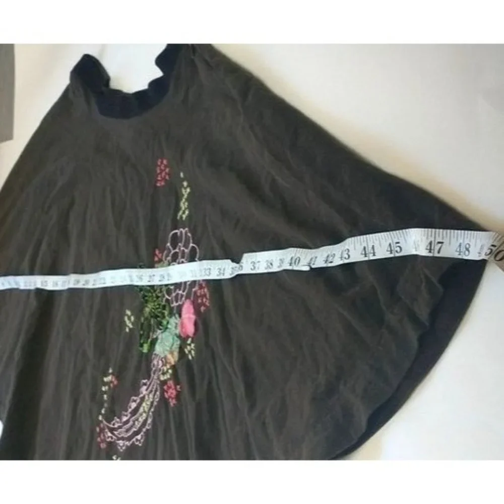 Free People Brown Corduroy Embroidered Skirt Size 2 - Picture 7 of 9